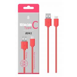 CABLE USB MACHO 2.0 TIPO A - USB 3.1 TIPO C - 1 MTS - ROJO 8041 ONE+