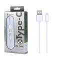 CABLE DATOS USB 2.0 A TYPE-C 2A BLANCO 3 METROS ONE+ B2522