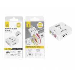 ADAPTADOR VIDEO RCA A VGA NB1467 / 3XRCA HEMBRA / 720P-1080P / ALIMENTACION MICRO USB / 5V 1A