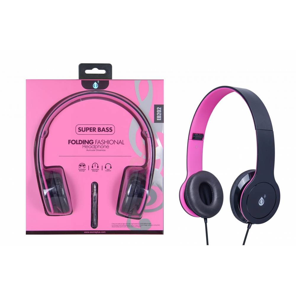 AURICULAR DIADEMA PLEGABLE EB202 ROSA M3 ONE+