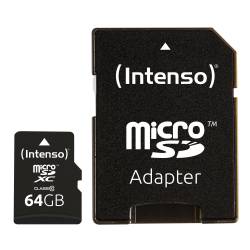 INTENSO MICRO SD 64GB CLASE 10 + ADAPTADOR