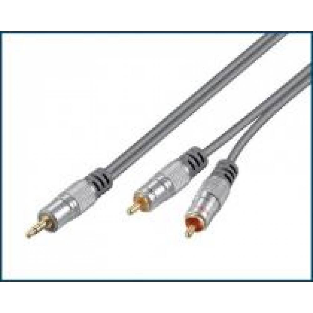 CABLE AUDIO ALTA CALIDAD JACK STEREO 3,5 mm. MACHO ---> 2xRCA MACHO