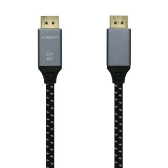 CABLE AISENS DISPLAYPORT V1.4 8K60HZ DP M-DP M GRIS NEGRO 1.5M