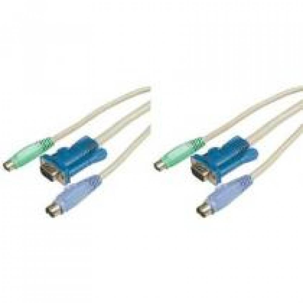 CABLE EXTENSION 3 EN 1 PS2 MONITOR - TECLADO - RATON DE 5 Mts.