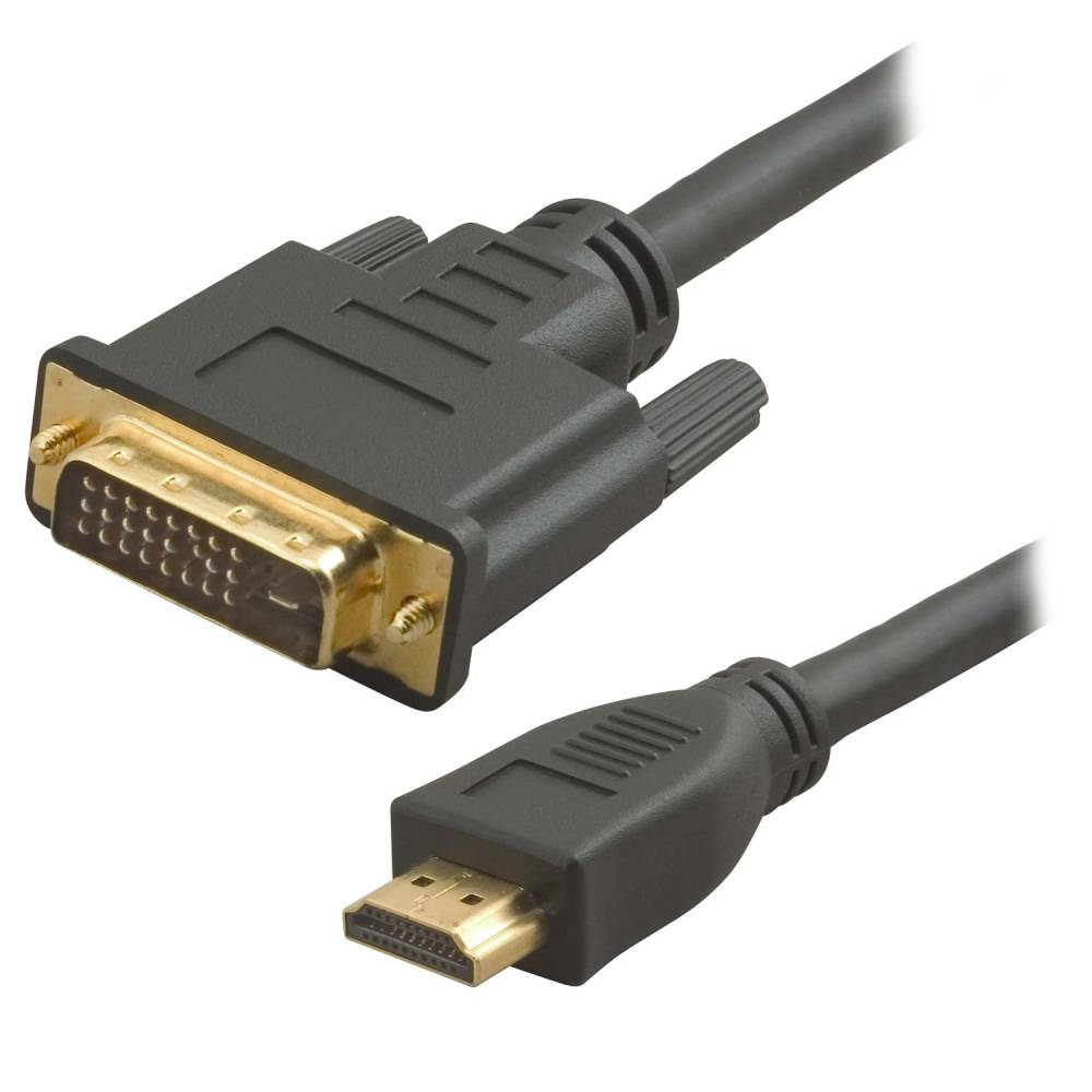 CABLE HDMI TIPO A DE 19 CONTACTOS ---> DVI-D 18+1 MACHO DE   2 Mts.