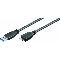 CABLE USB 3.0 TIPO A-B USB MACHO ---> MICRO USB MACHO DE 0.5 Mts