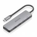 USB-C DOCK AISENS 5 EN 1 HDMI 2XUSB-A USB-C USB-C PD GRIS 15