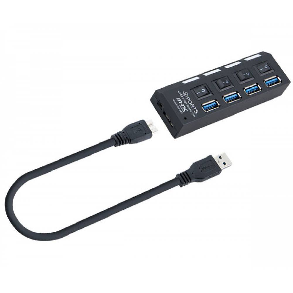MTK HUB USB 4 PTOS USB 3.0 CON INTERRUPTOR