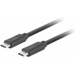 CABLE USB-C LANBERG 3.1 GEN 2 MACHO/MACHO 10GB/S PD100W 1M NEGRO
