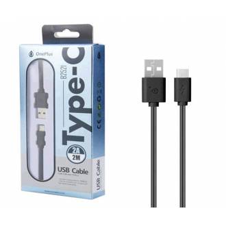 CABLE DATOS USB 2.0 A TYPE-C 2A BLANCO 2 METROS ONE+