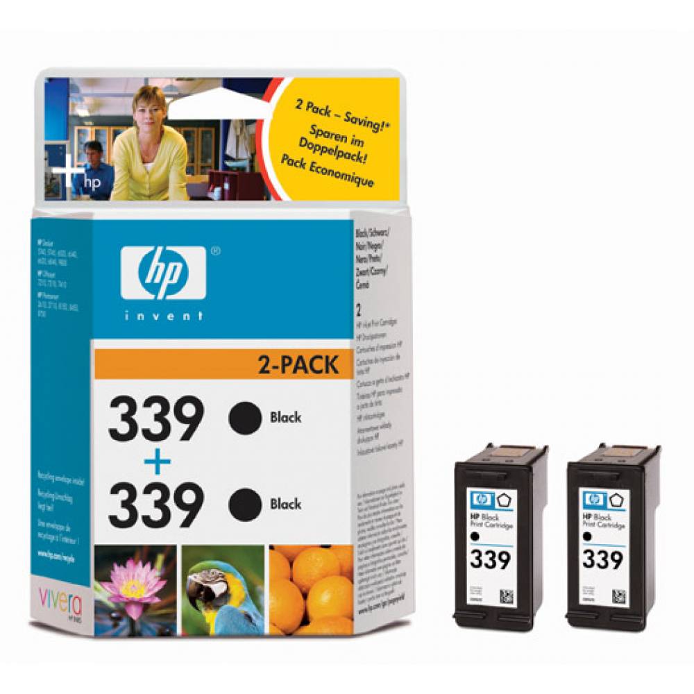 HP Nº 339 DeskJet 5740-6520-6840 NEGRO - PACK 2 Uds.