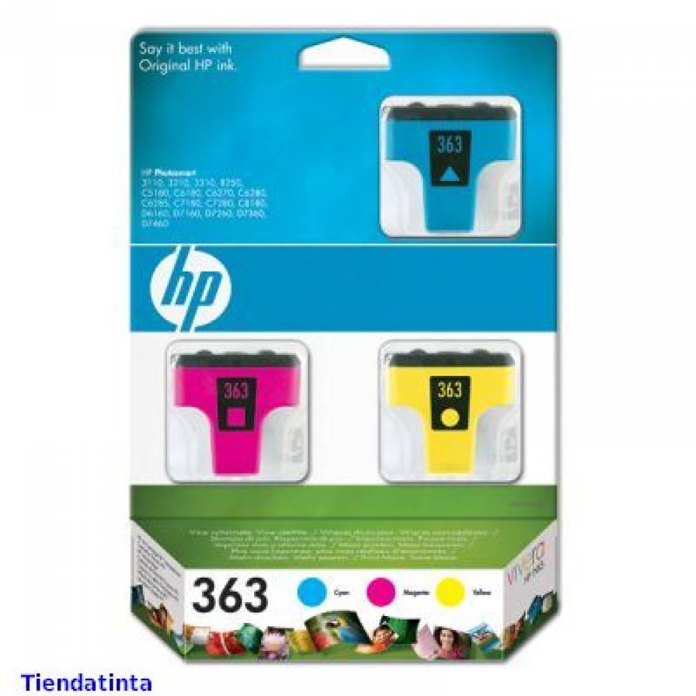 HP Nº 363 PS 3210-8250 PACK CYAN-MAGENTA-AMARILLO