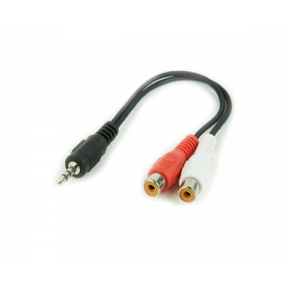 LATIGUILLO ADAPTADOR JACK 3.5MM ESTEREO - 2 x RCA HEMBRA 20CM