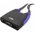 ATEN CONMUTADOR KVM COMPACTO 4 PUERTOS VGA USB + AUDIO + CABLES