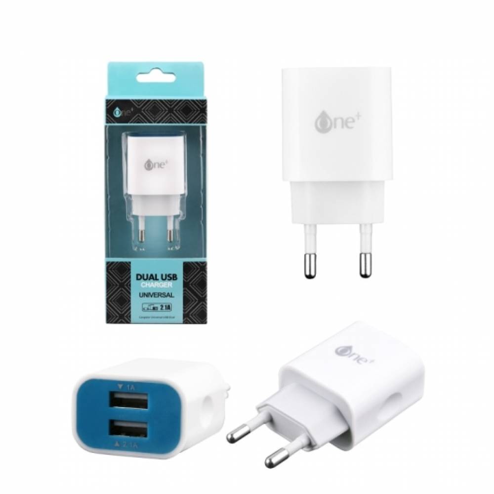 CARGADOR USB DE PARED 2.1A BAMBOO DOBLE USB AZUL