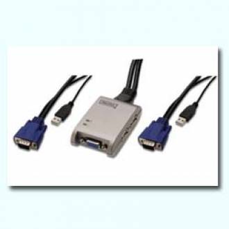 DIGITUS CONMUTADOR COMPACTO KVM USB 2x1