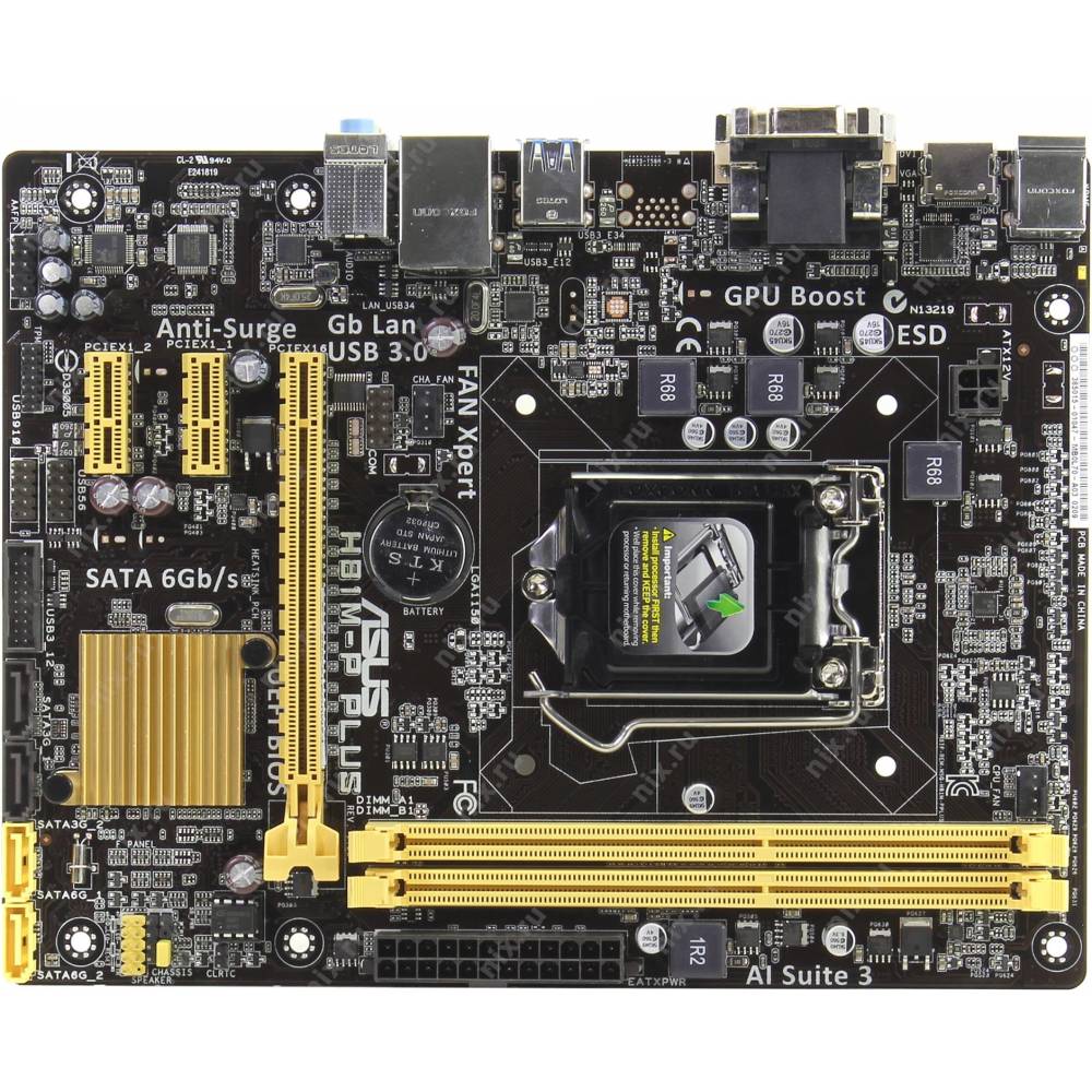 PLACA BASE ASUS H81M-P PLUS 2*DDR3 VGA/HDMI/DVI PCIe2.0 USB3.0