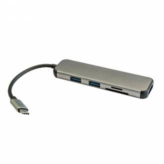 3GO HUB USB 3.0 TYPE-C A 2 PUERTOS USB + LECTOR TARJETAS + HDMI