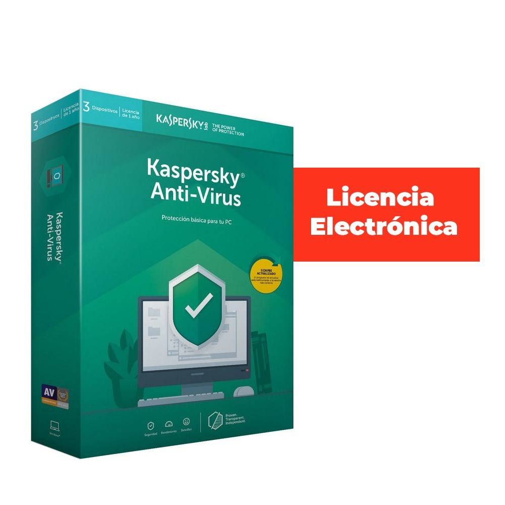 ANTIVIRUS KASPERSKY 2020 - 3 LICENCIAS - LICENCIA ELECTRONICA