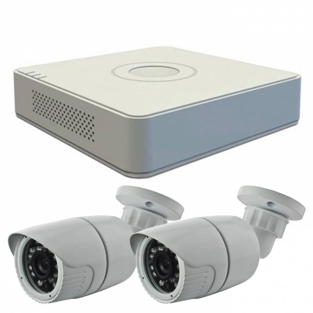 VIDEOGRABADOR HIKVISION 4 CANALES + 2 CAMARA BULLET 720P