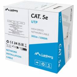 LANBERG BOBINA CABLE UTP  CAT 5e SOLIDO 305 METROS CCA FLUKE PASSED