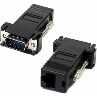 KIT 2 ADAPTADORES VGA DB15 MACHO ---> RJ45 HEMBRA