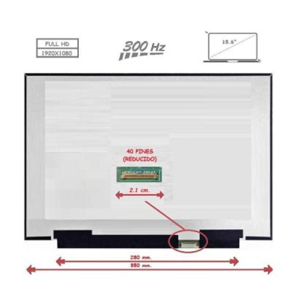 PANTALLA PORTATIL LED 15.6 BRILLO 40PIN FULLHD 300HZ SIN BRACKETS MATE