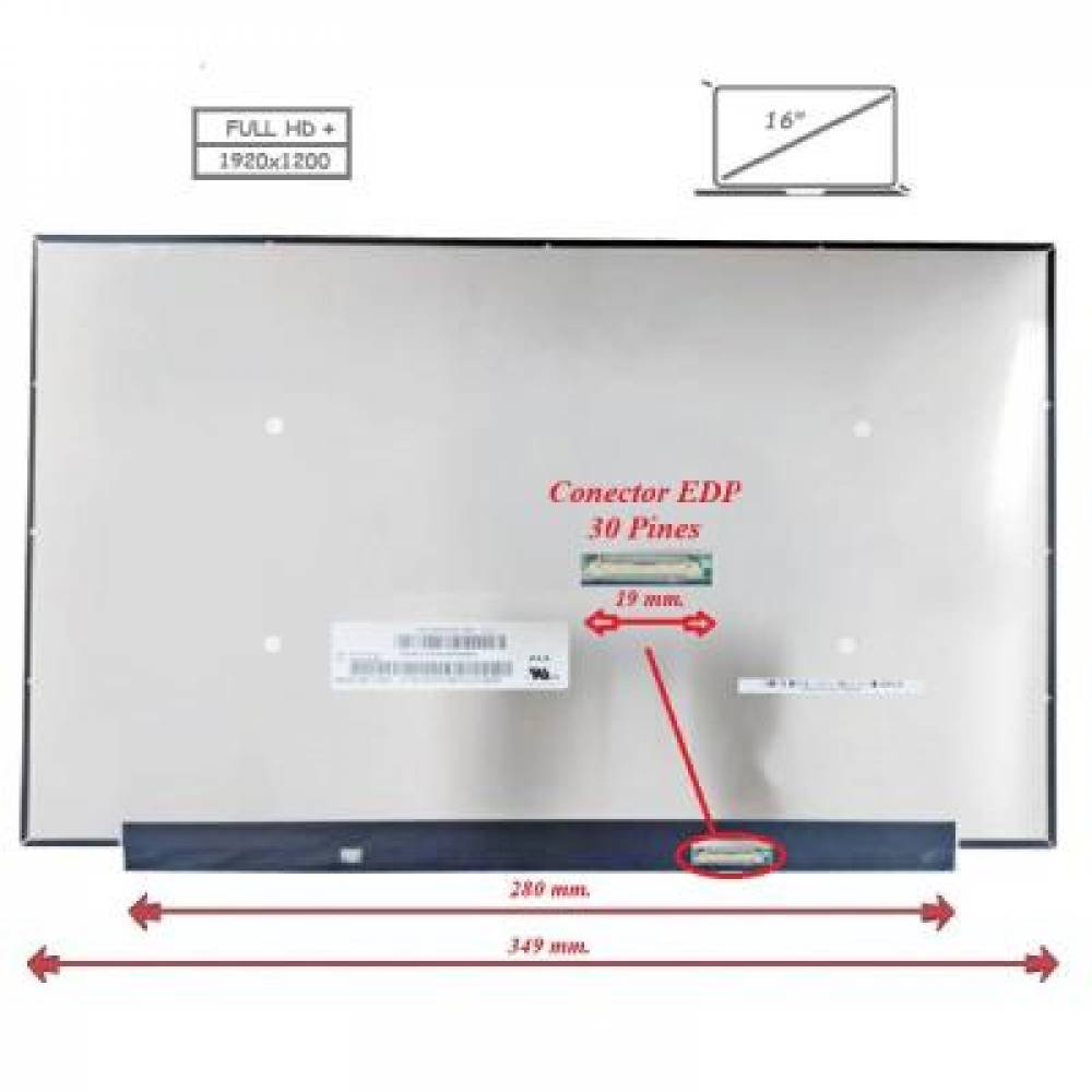 PANTALLA PORTATIL LED 16 FULLHD+ 30PIN