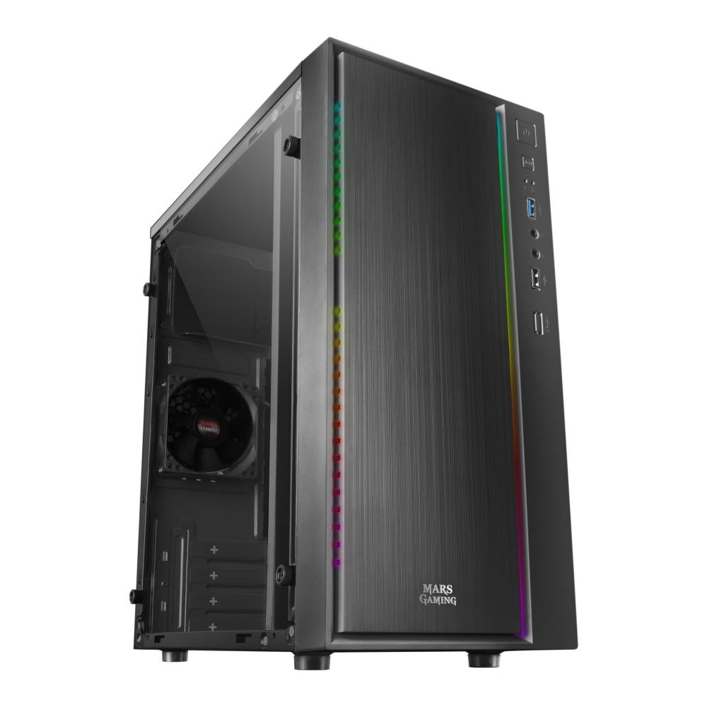 CAJA ORDENADOR MARS GAMING MCM NEGRA MICRO ATX 1 X USB 3.0 1 X USB 2.0 1 X 80MM RGB