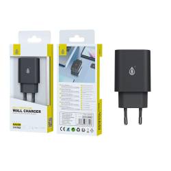 ADAPTADOR CARGADOR BERTA QC USB + TYPE-C 20W NEGRO NA0399