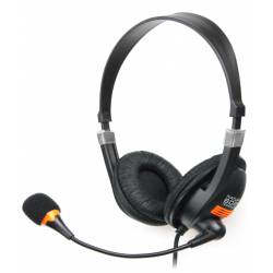 NATEC AURICULARES CON MICROFONO DRONE DIADEMA AJUSTABLE 2X JACK 3.5 1.8 M NEGRO-NARANJA