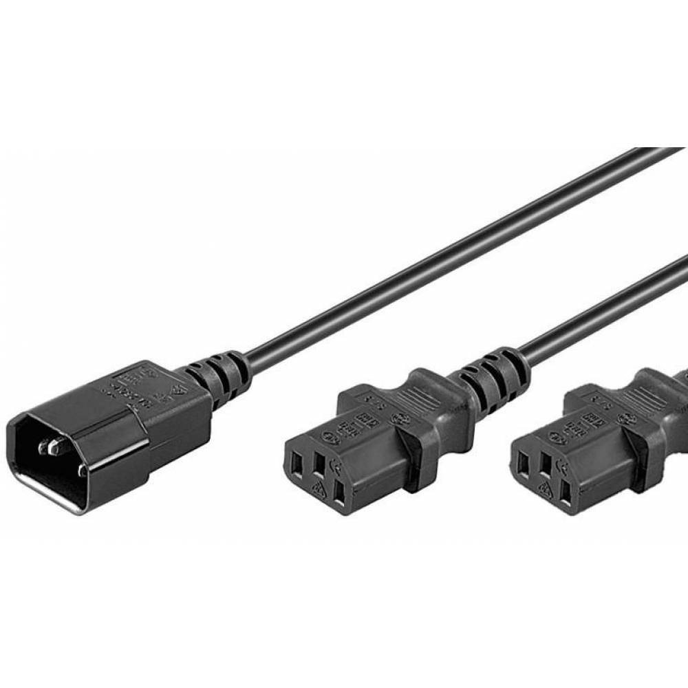 CABLE ALIMENTACION C13*2 A C14 - 0.6 METROS