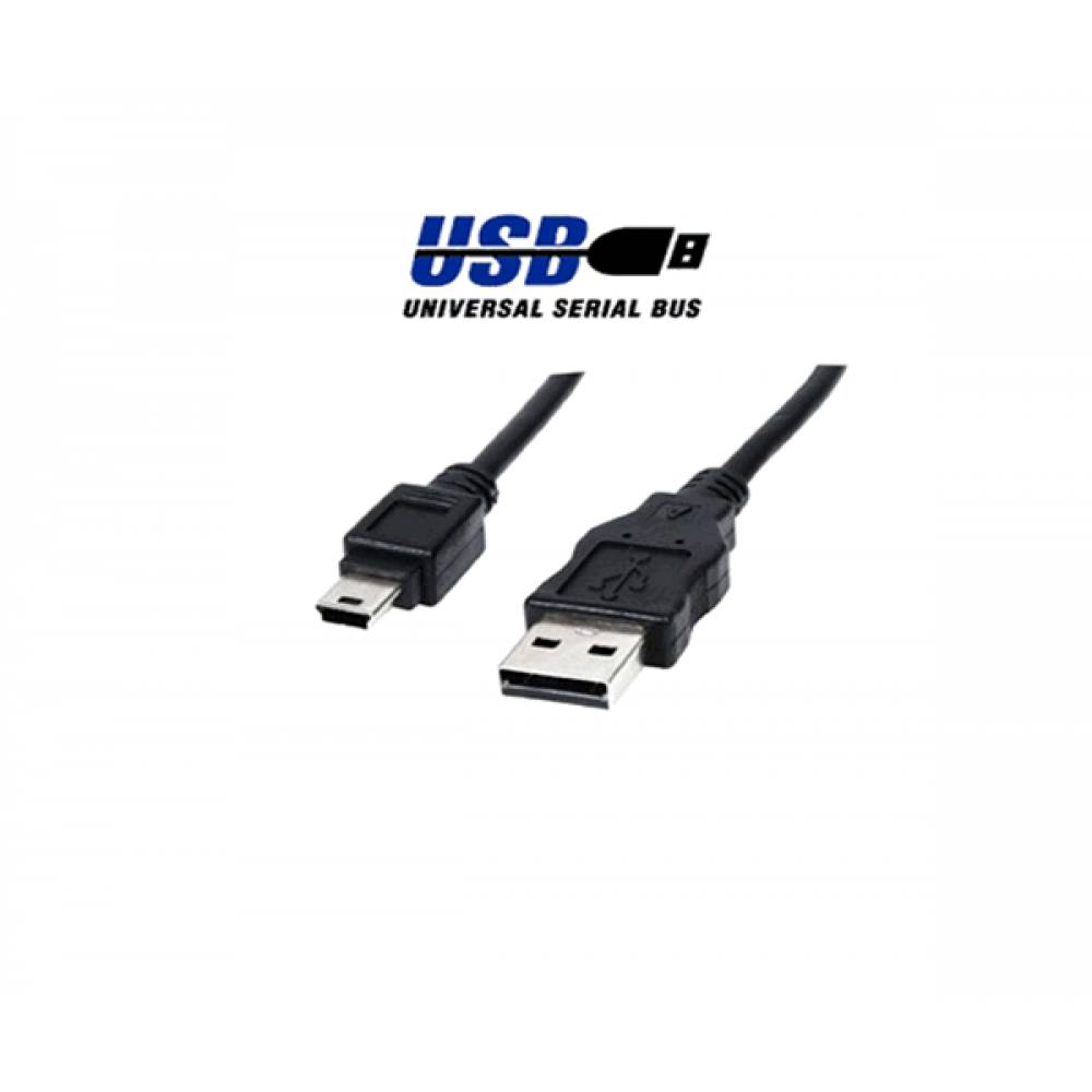 CABLE USB 2.0 TIPO A-B MINI USB MACHO ---> USB MACHO 5 PINES DE 3 Mts.