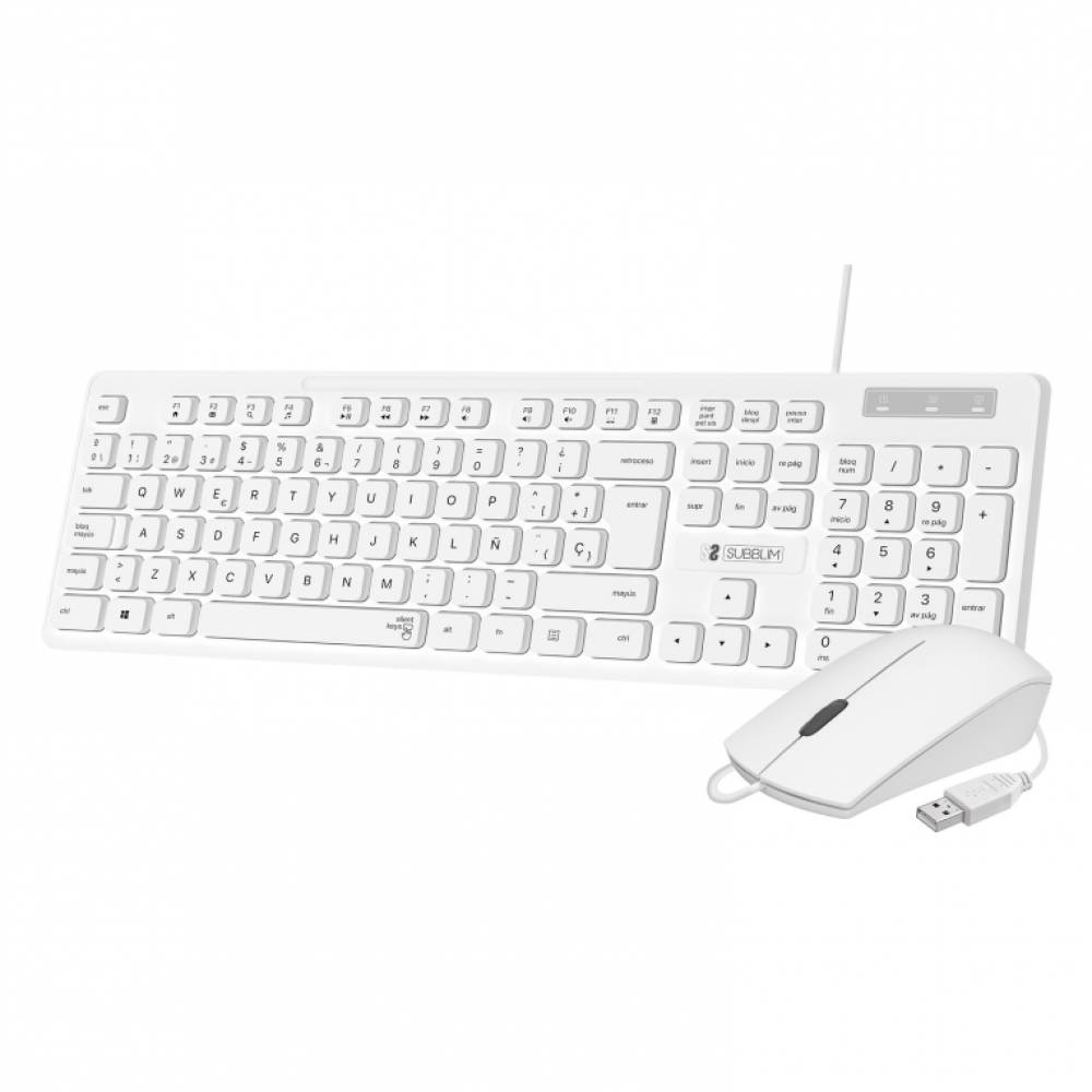 COMBO TECLADO RATON SUBBLIM BUSINESS SLIM SILENCIOSO CON CABLE USB B