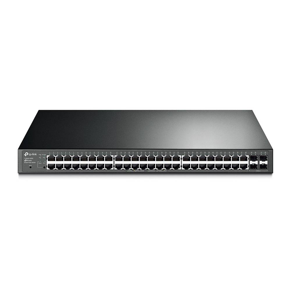 TP-LINK SWITCH SEMIGESTIONABLE TP-LINK 48PUERTOS GIGA POE (384W) + 4PUERTOS COMBO RACK (TL-SG2452P)