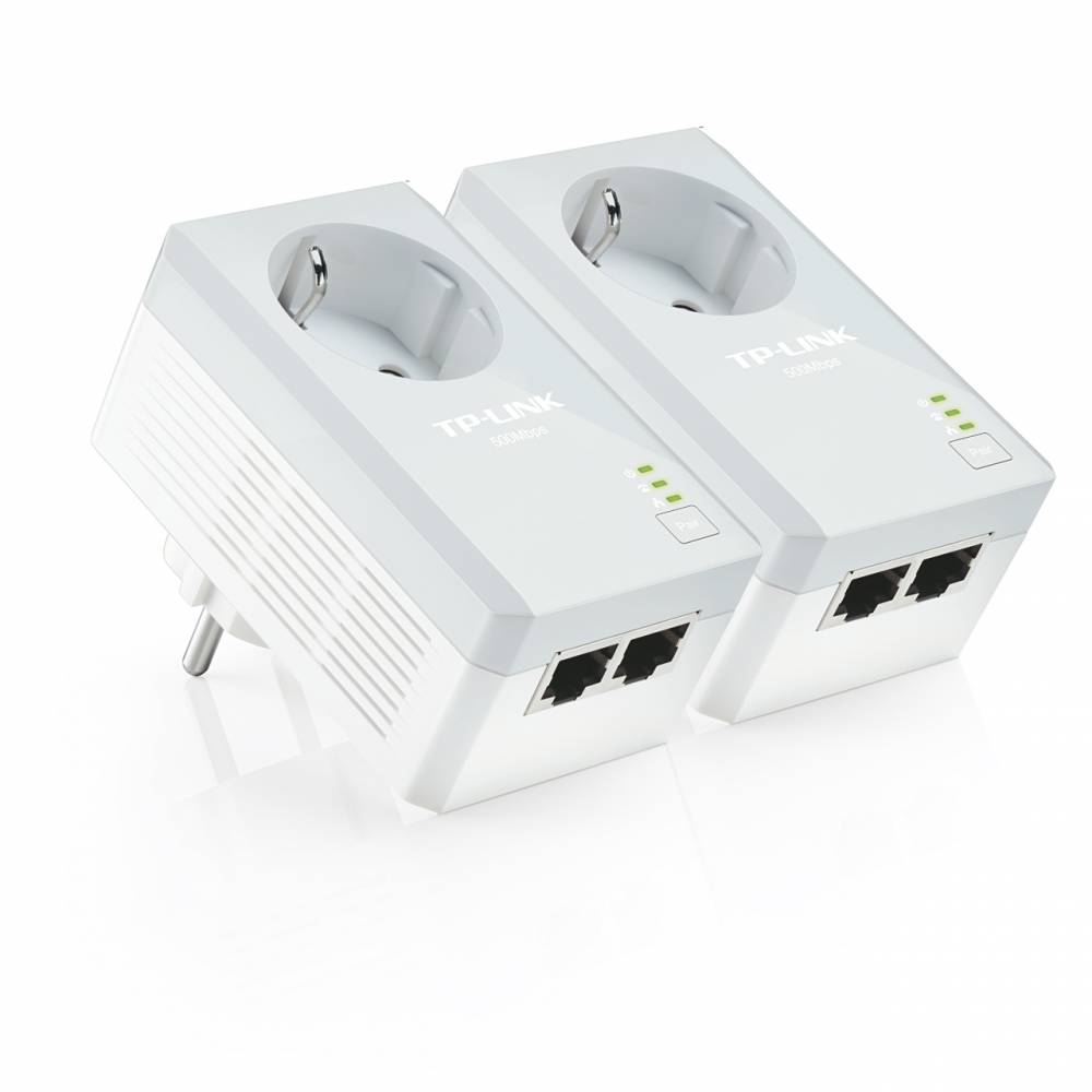 TP-LINK KIT PAREJA PLC POWERLINE AV500 2 PUERTOS LAN CON ENCHUFE