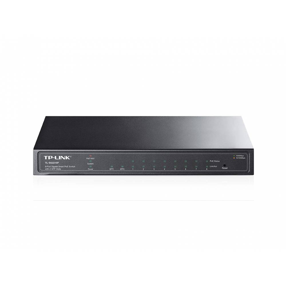 TP-LINK SWITCH 8 PUERTOS GIGABIT SOBREMESA SMART POE 53W + 2 SFP