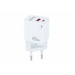 TOOQ CARGADOR DE RED TYPE-C PD+ / 20W / BLANCO / TQWC-QCPD20WT