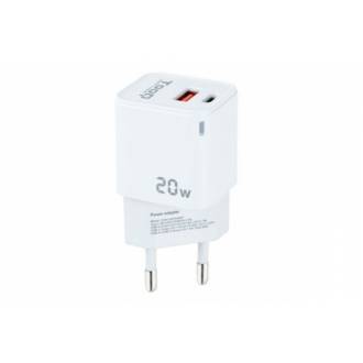 TOOQ CARGADOR DE RED TYPE-C PD+ / 20W / BLANCO / TQWC-QCPD20WT