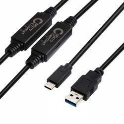 CABLE USB A MACHO A USB TIPO C MACHO AUTOAMPLIFICADO - 10 Mts.