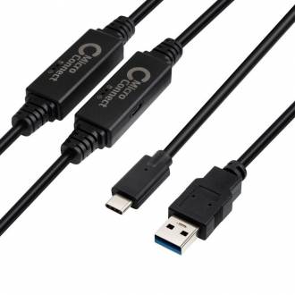 CABLE USB A MACHO A USB TIPO C MACHO AUTOAMPLIFICADO - 10 Mts.