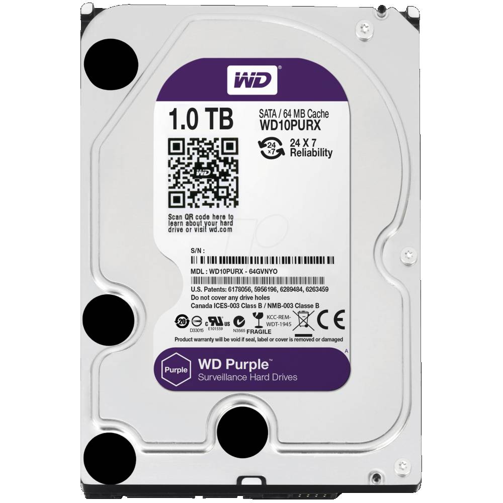 DISCO DURO DE 1TB SATA WESTERN DIGITAL PURPLE - GARANTIA DIRECTA